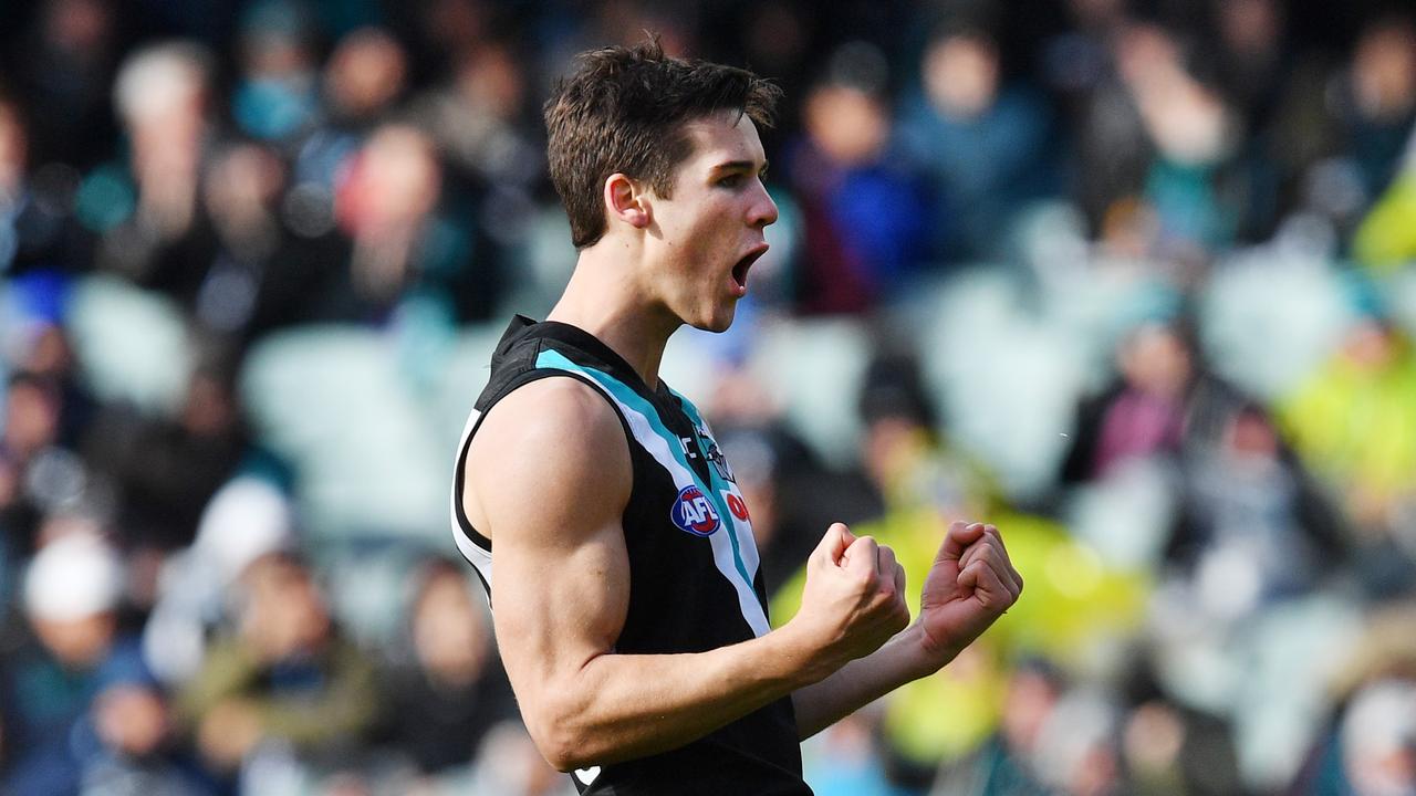 Connor Rozee once again starred for Port Adelaide. Photo: David Mariuz/AAP Image.