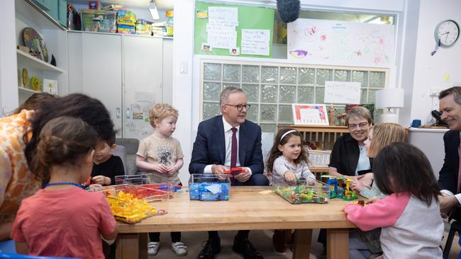 Prime Minister Anthony Albanese has previously signalled that he wants bolstered childcare services to be a part of his government’s legacy. Picture: NCA NewsWire / Gary Ramage