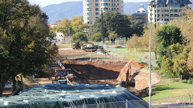 The deep trench, in Rymill Park. Photo Michael Marschall