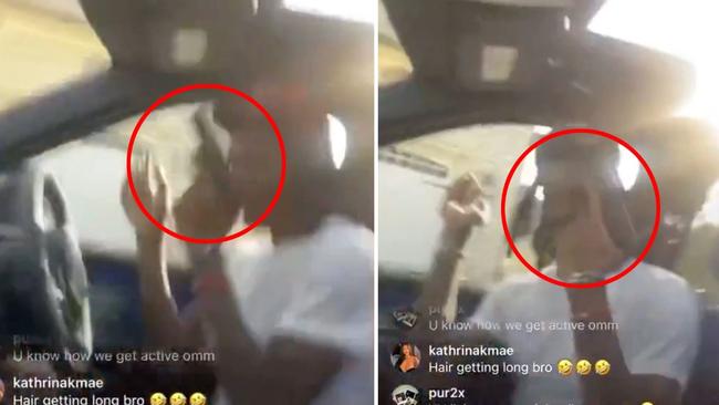 Ja Morant was captured on an Instagram Live video over the weekend holding what appeared to be a gun. Picture: Twitter/@JamesBurnes8