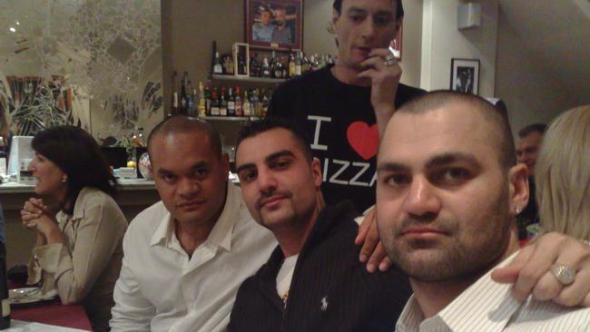 Duax Ngakuru with slain bikie boss Mick Hawi and Hakan Ayik.