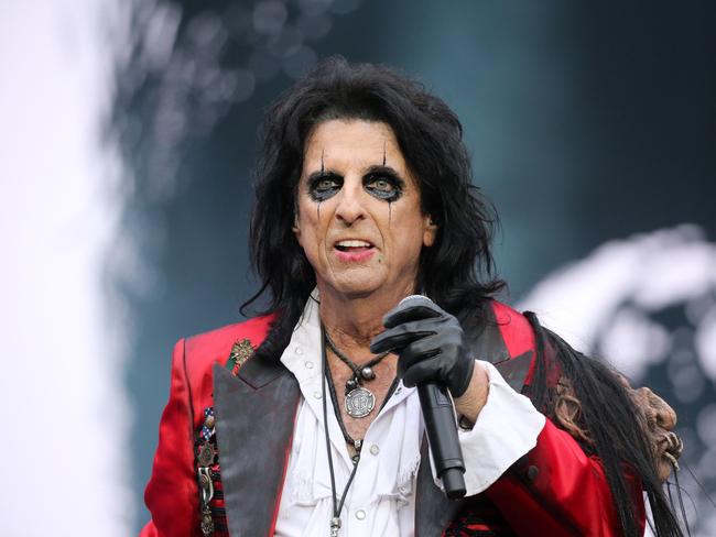 Alice Cooper ws one of the big stars who took to the stage for the Fire Fight Australia. Picture: Richard Dobson