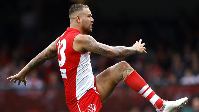 Lance Franklin fired in his return. Photo by Phil Hillyard