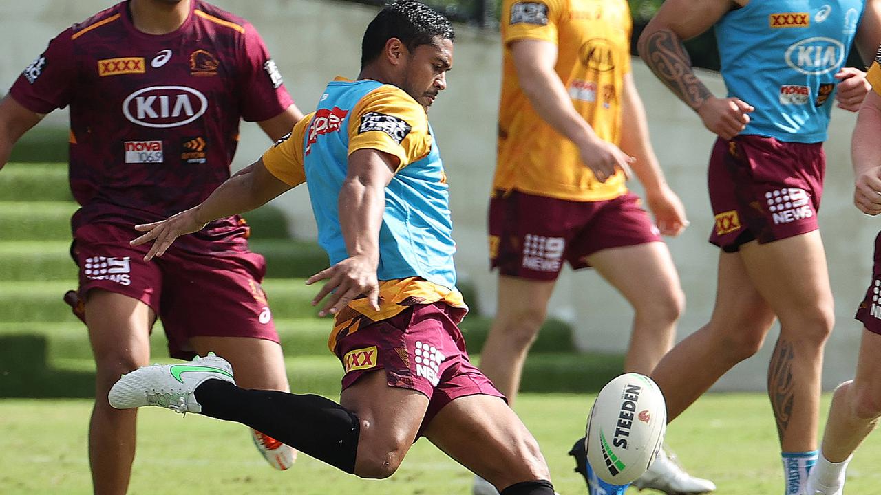 Anthony Milford at Brisbane Broncos training at Red Hill. Picture: Liam Kidston