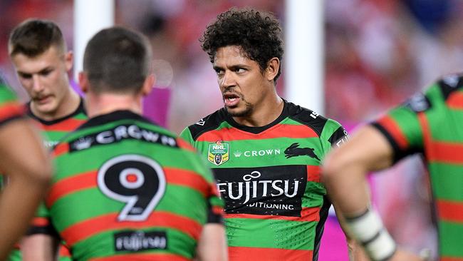 Gagai fired up like it was a rep game. AAP Image/Dan Himbrechts.