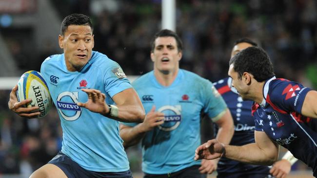 Super Rugby, Rebels v Waratahs at AAMI Park Melbourne. Waratahs Israel Folau. Picture: Andrew Henshaw