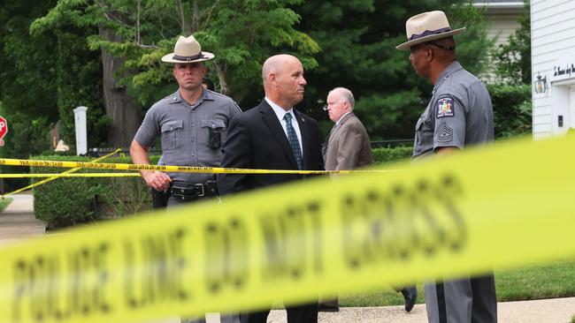 Police at the home of a suspect arrested in the unsolved Gilgo Beach killings on July 14, 2023 in Massapequa Park, New York. Picture: Michael M. Santiago / Getty Images via AFP