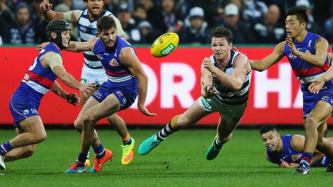 Paddy found plenty of it against the Dogs and was rewarded with three votes in the Herald Sun Player of the Year. Picture: Getty Images