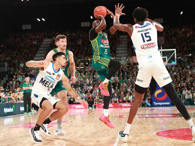 Milton Doyle puts up a shot for the JackJumpers. Picture: Getty Images