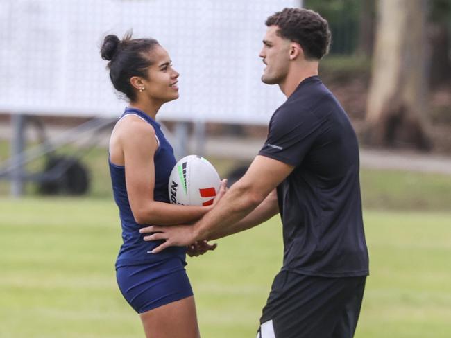 The loved-up couple showed each other some tricks. Picture: Jayden Seyfarth/Media Mode