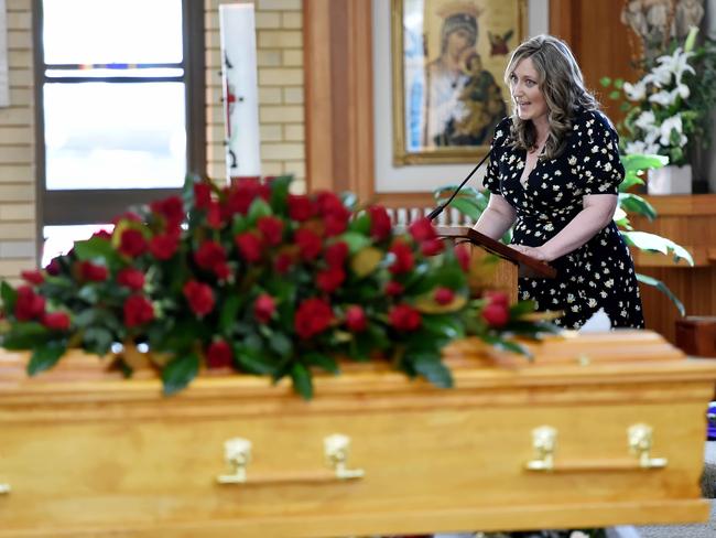 Emma McBride thanks the community for their support, and care services that looked after Mr McBride. Picture: Troy Snook