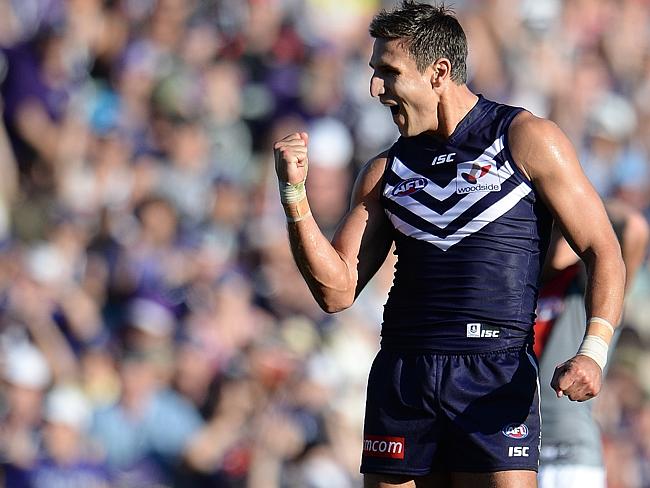 Fremantle Captain Matthew Pavlich Plays AFL Game 300 Against Geelong ...