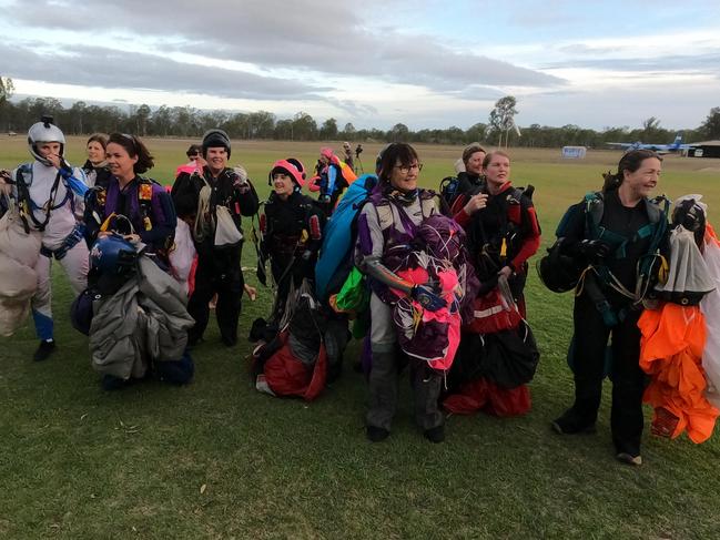 The 'skysisters' set a world record at Ramblers Dropzone in Toogoolawah. Photo by Archie Jamieson.