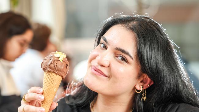 OVO Gelato &amp; Dessert Bar’s gold leaf chocolate gelato offers a scoop of decadence to Adelaide sweets aficionados. Picture: Image/Russell Millard Photography