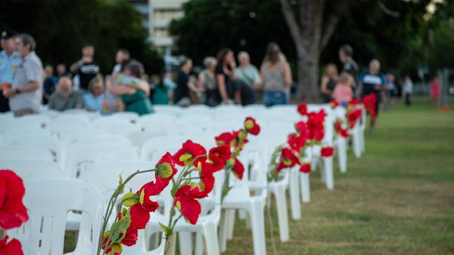 109 years after the Gallipoli landings, Territorians gather in Darwin City to reflect on Anzac Day. Picture: Pema Tamang Pakhrin