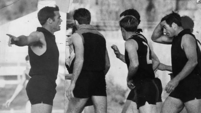 Football coach Neil Kerley at Glenelg training in 1969. Picture: Supplied.