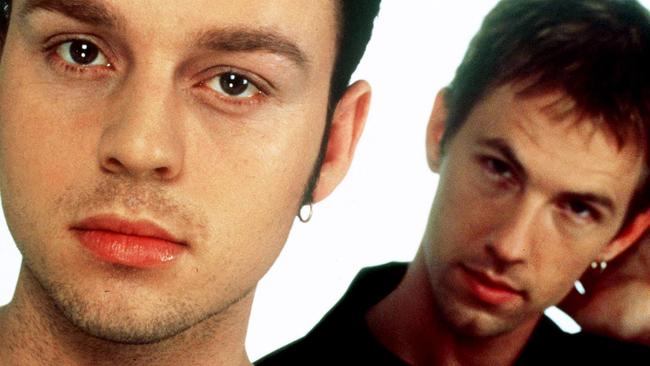 Savage Garden rock band.  Daniel Jones (r) with Darren Hayes.band/savage/garden