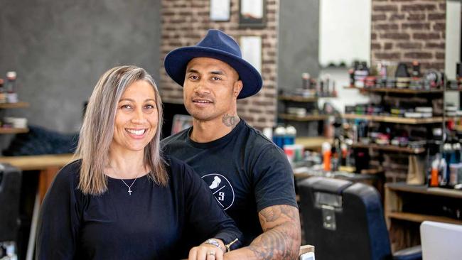 Loles Barber shop owners Shelleigh and Fana Lole.