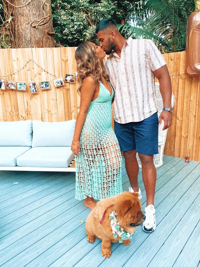 Payne Haas and his partner Leilani Mohenoa are expecting their first child in a matter of months.