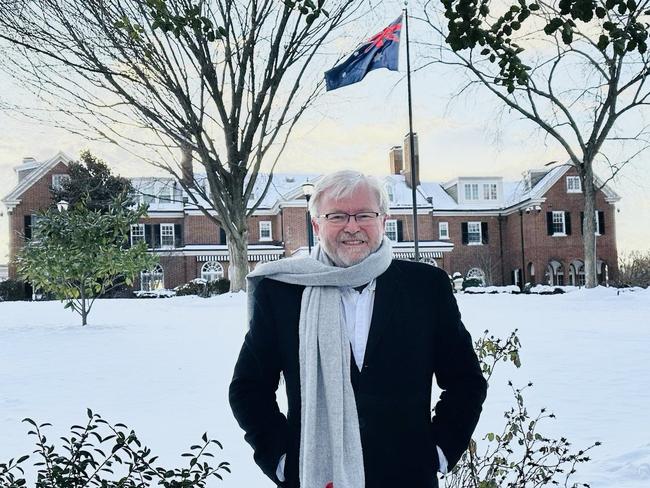 Kevin Rudd at his residence in Washington DC. Picture: Twitter