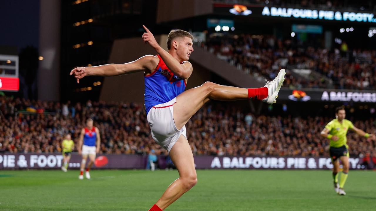 Judd McVee of the Demons in action during. (Photo by Dylan Burns/AFL Photos via Getty Images)