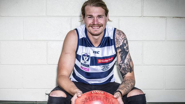 Local footballer Tom Stewart has a chance of being drafted by an AFL club in the coming weeks. He played with Geelong's VFL side this year and had a great season. Picture: Sarah Matray