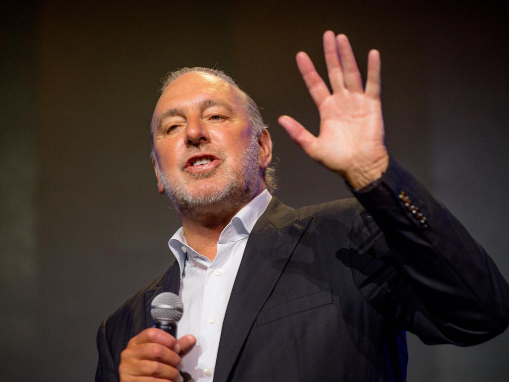 Brian Houston during a Hillsong Church opening in the US before his resignation last year. Picture: Getty Images