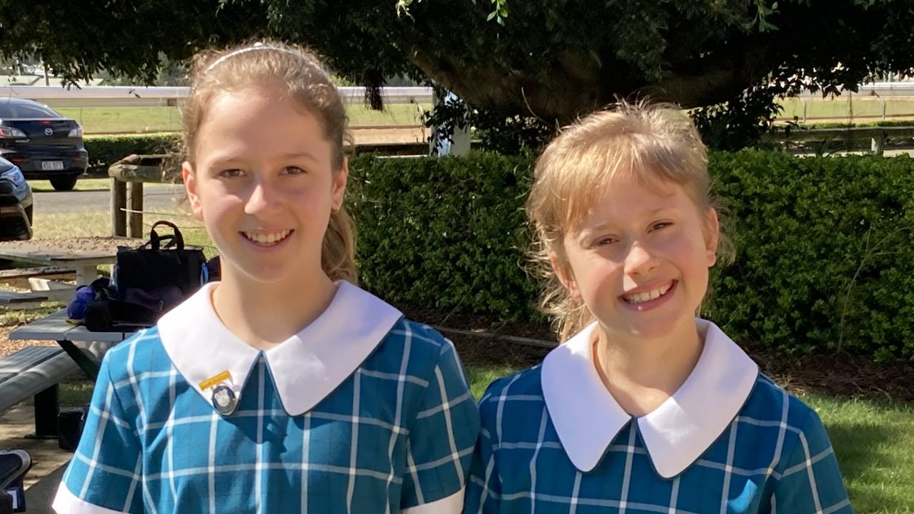 Courtney and Piper Wilson take a break from competing in the Gympie District Eisteddfod.