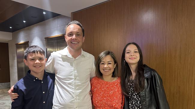 Nathan Hagarty, pictured with his family, says he is overwhelmed by the news but is ready to serve his community for the next four years. Picture: Annie Lewis