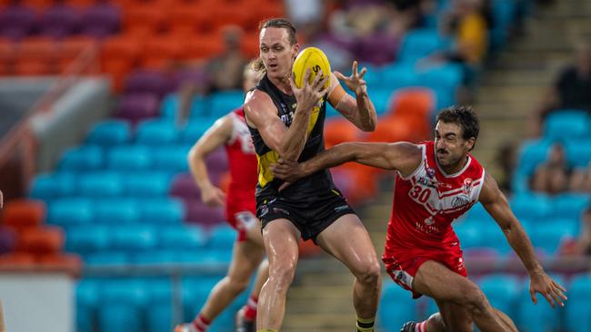 Ryan Nyhuis in the Waratah vs Nightcliff Tigers 2023-24 NTFL men's qualifying final. Picture: Pema Tamang Pakhrin