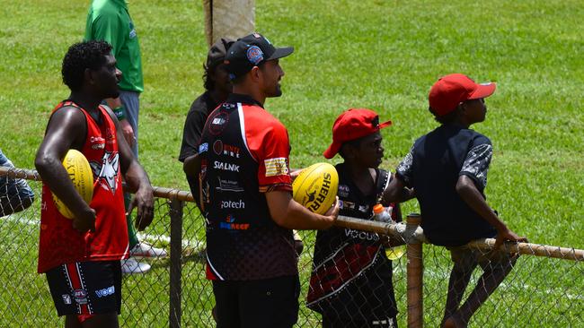 Images from the Round 9 NTFL MPL/WPL clash between the Tiwi Bombers and Palmerston Magpies at Bathurst Island, 30 November 2024. Picture: Darcy Jennings