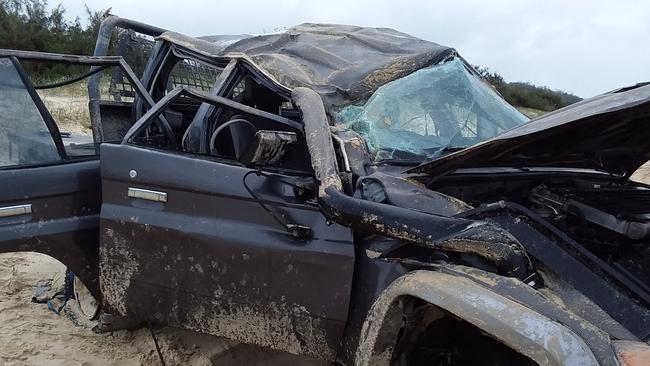 Despite the recent crackdown, dangerous drivers have continued using Teewah Beach as a drag strip, with the latest bout of 'selfish' behaviour sparking a review into how many visitors will be allowed on the beach. Pictures: DES