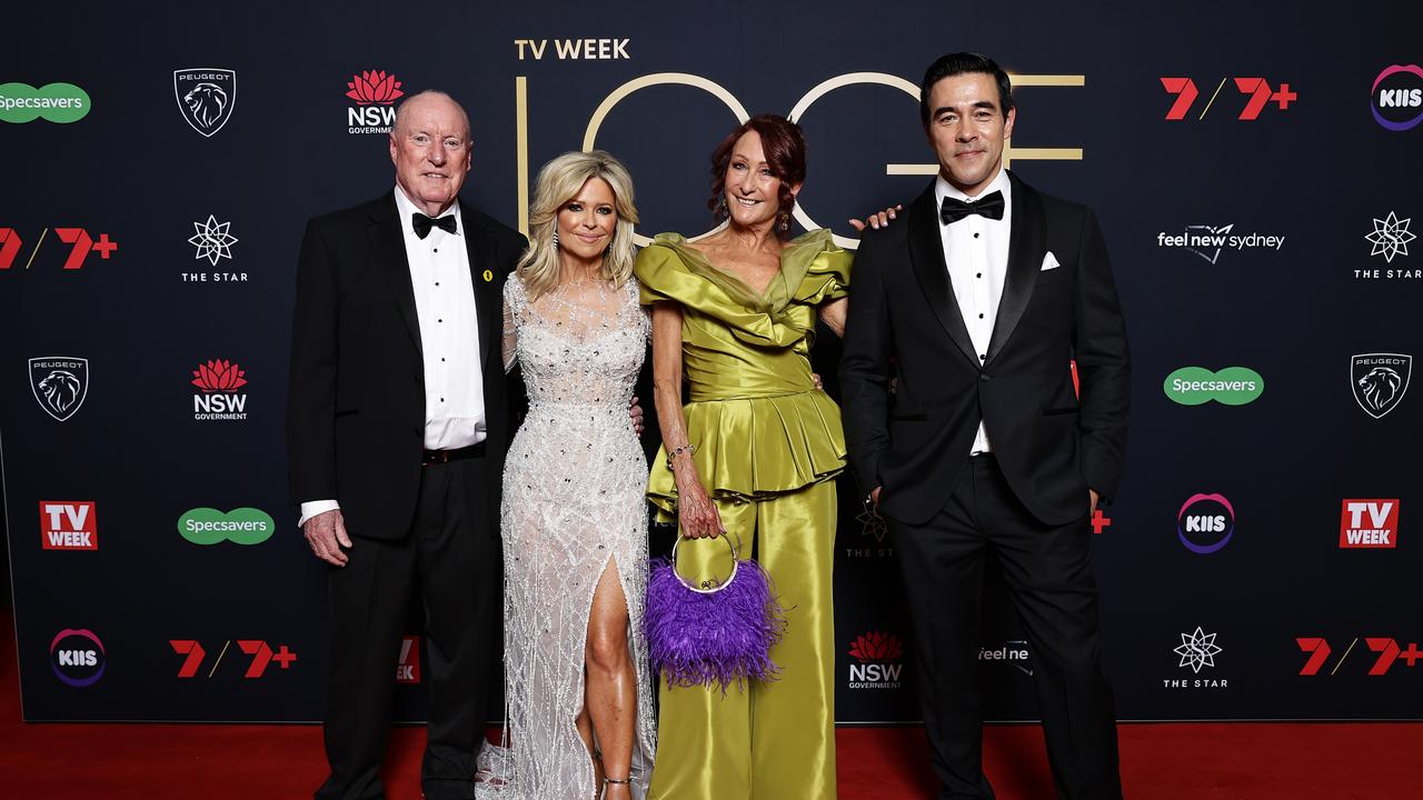 Ray Meagher, Emily Symons, Lynne McGranger and James Stewart . Picture: Getty Images