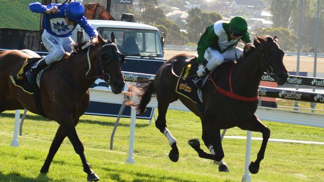 Jerilderie Letter, right, will get some weight relief from the older horses on Saturday.