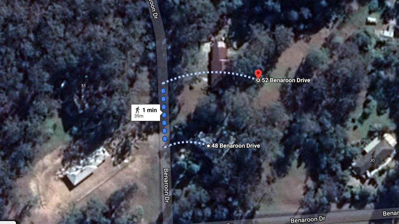 Aerial of 48 Benaroon Drive, Kendall, where William Tyrrell was abducted and number 52, which was empty at the time and looks directly over where he was playing.