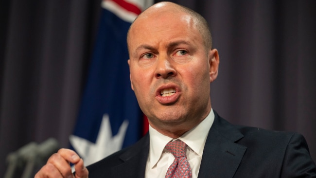 Treasurer Josh Frydenberg has revealed the Federal Government will "continue to put the pressure on" state governments refusing to reopen their borders to international arrivals. Picture: NCA NewsWire / Martin Ollman