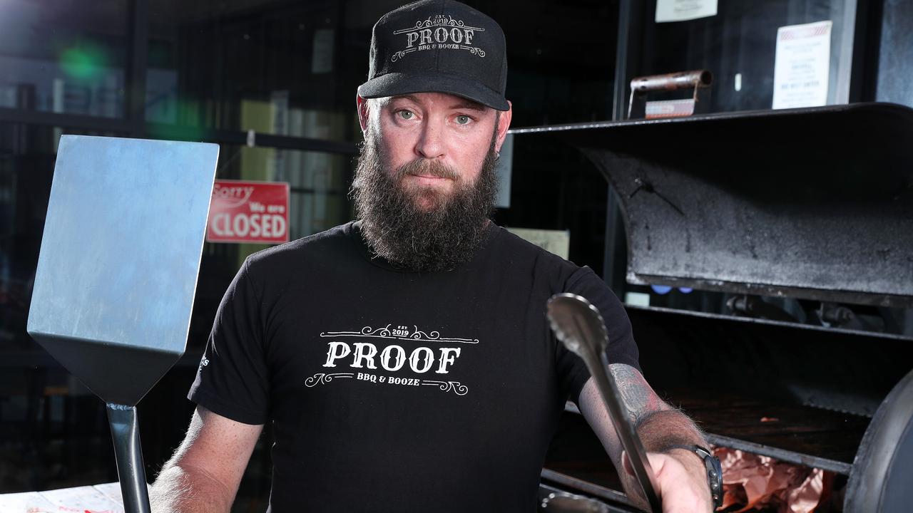 Ryan Lane owner of Proof BBQ and Booze at Windsor and Woolloongabba, upset about the latest COVID-19 lockdown and says "In hospitality consistency is key, why not in government?.", Windsor. Photographer: Liam Kidston.