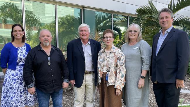 The new Mackay Health and Hospital Service Board: Deputy Chair Kerry Maley, Dr Peter O'Mara, Bill Cooper, Board Chair Helen Darch OAM, Maude Chapman, and Dr Luke Lawton. Photo: Zoe Devenport