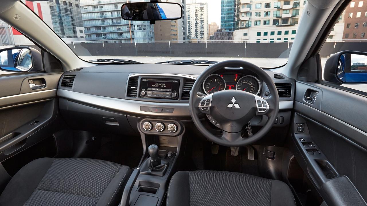 The interior is dated.