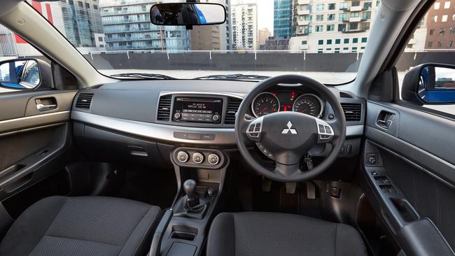The interior is dated.