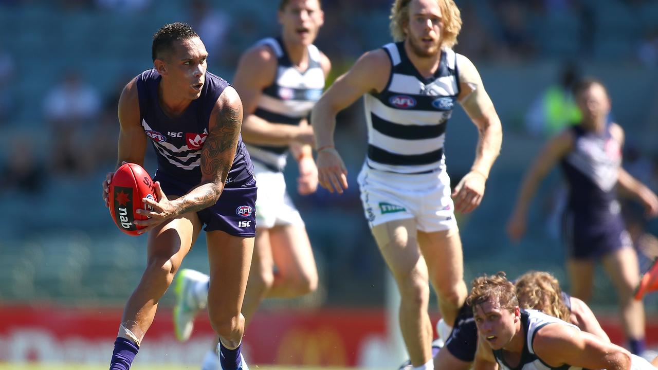 Harley Bennell on the move during a pre-season game in 2016.