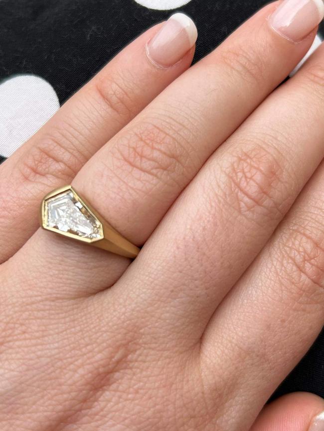 Cristina Tridente’s engagement ring. Picture: Supplied