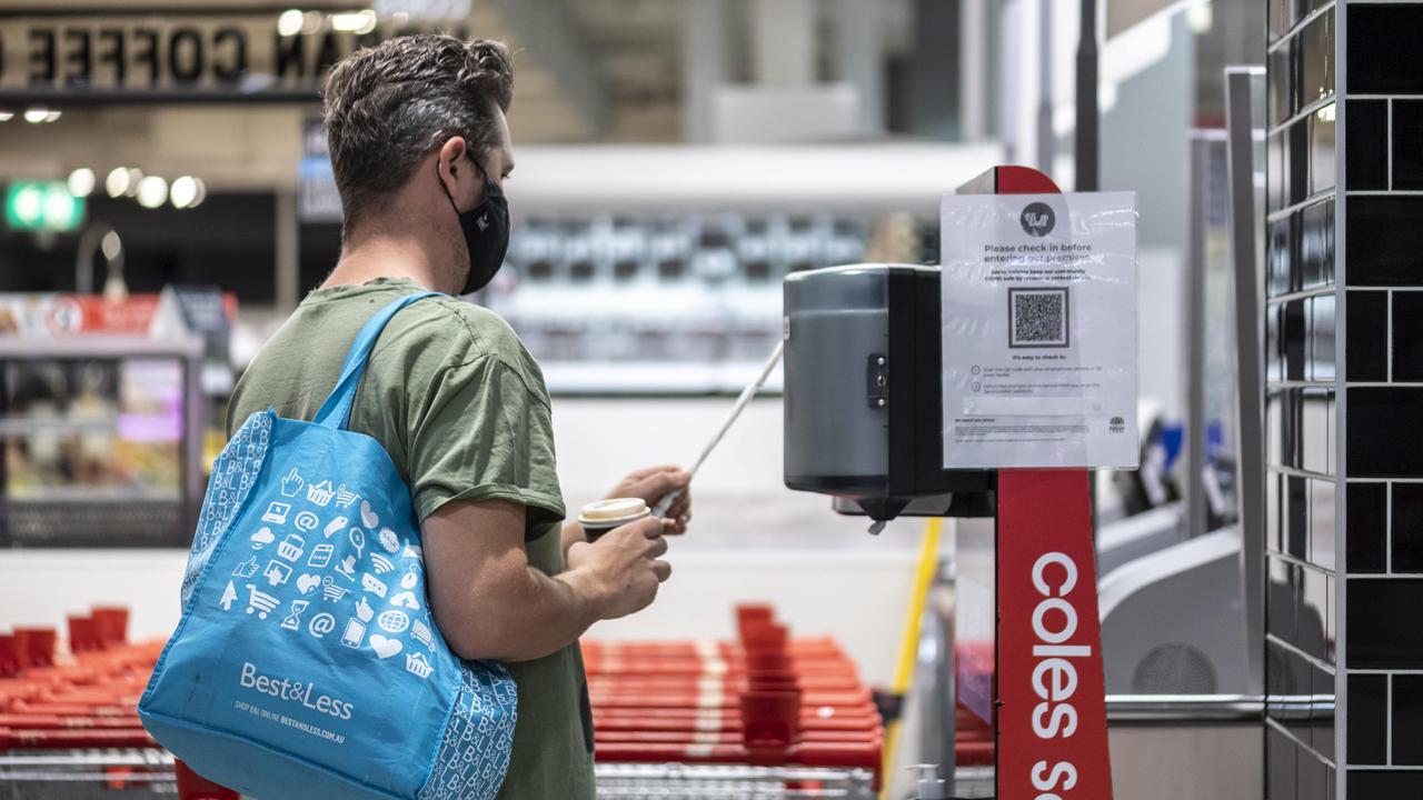 Coles has removed the QR code pillars at the front of stores but said it had some signs around to give customers the option. Picture: Monique Harmer