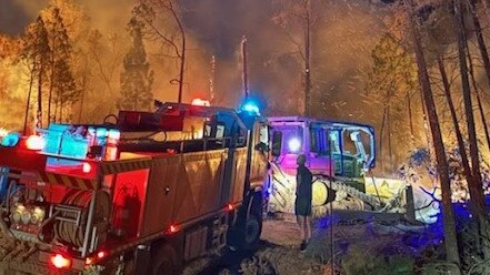 The fire brigade putting out the Cranbrook fires. Photo: Tom Warren