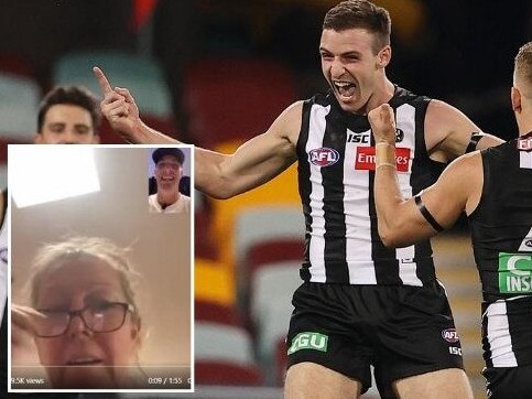 Collingwood's Trey Ruscue and mum Fiona