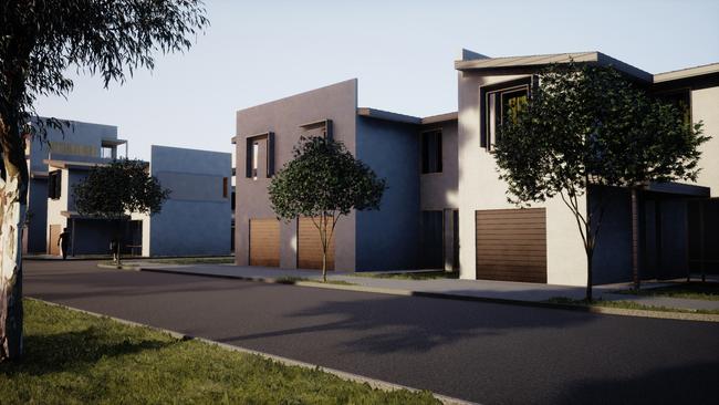 An artist impression of the proposed Oaklands Green public housing development.