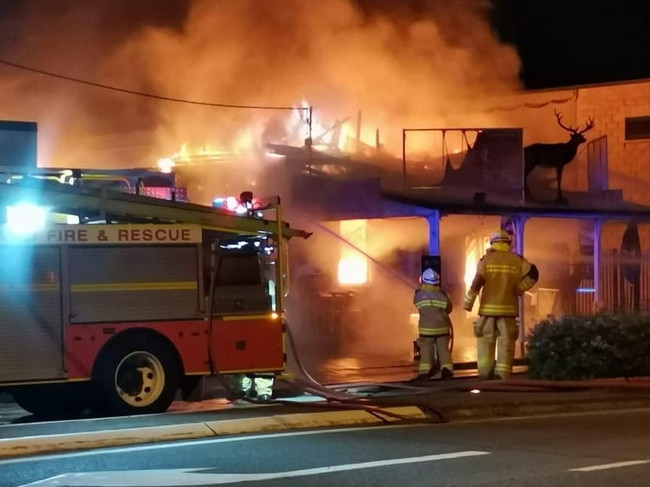 Town devastated after cafe destroyed in suspicious blaze