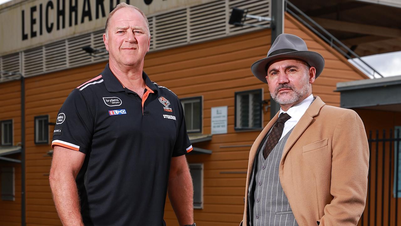 Balmain Tigers legend Paul Sironen with Tigers chairman Lee Hagipantelis, who says the league doesn’t need to rush into further expansion just because the Dolphins are flying.