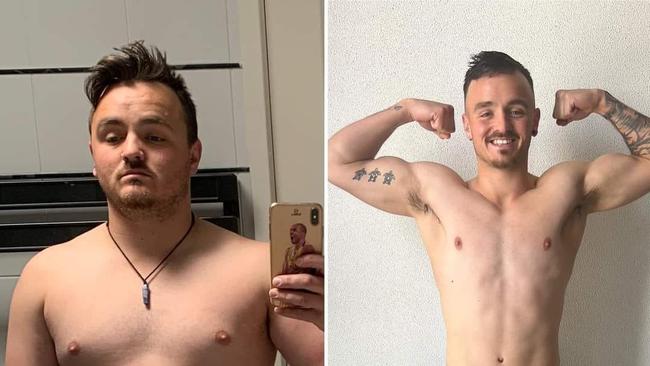 Anthony Punzo, 27, from the Gold Coast, lost 40kg in his weight loss journey.