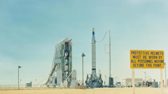 The Black Knight rocket, Project Dazzle, 1965. Picture: National Archives of Australia